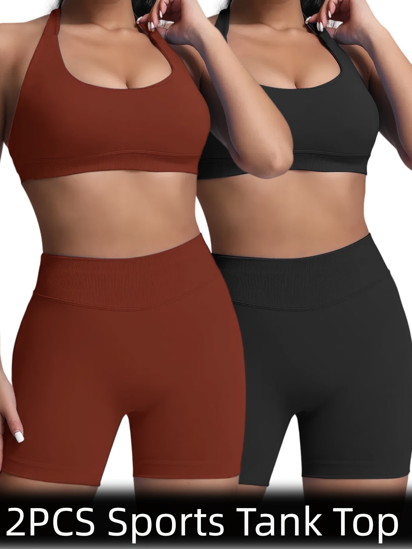 2-Pack Set Stretchy Sports Bra - Anti-Bacterial Fabric
