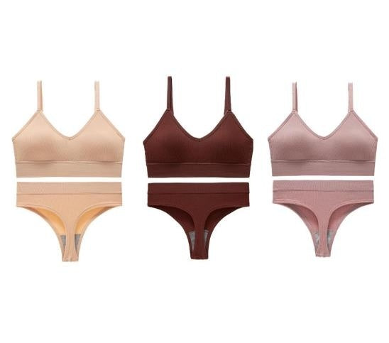 Small Chest Push-up Thin Without Steel Ring Plus Size Sports Bra Set