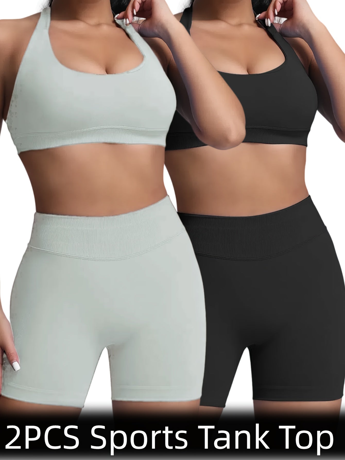 2-Pack Set Stretchy Sports Bra - Anti-Bacterial Fabric