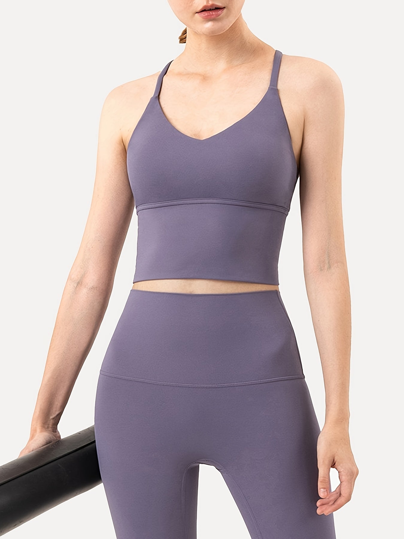 2-Pack Women's Yoga Sports Bra Medium-High Support  Seamless Naked Feel